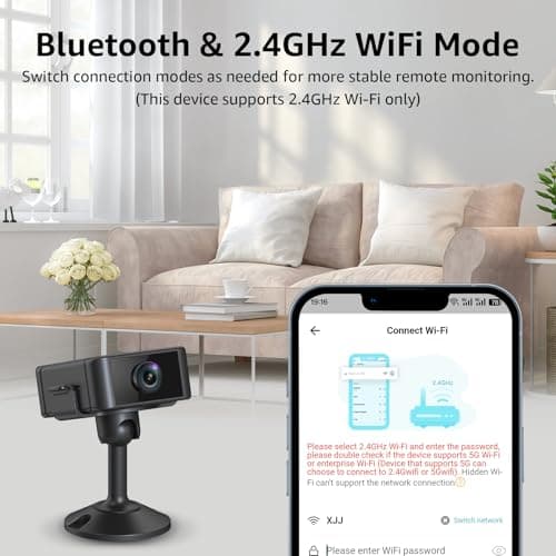 Liretope 4K HD Indoor Camera for Indoor Security with App Control Motion Detection & Night Vision Wireless WiFi Rechargeable Pet Camera for Home/Office Phone App Control & Real-Time Alerts 5