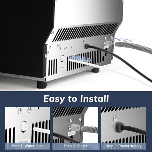 ICEVIVAL Commercial Ice Maker Machine, 100lbs/Daily Ice Production Under Counter Ice Maker, Self-Cleaning, Timer Stainless Ice Machine with 33lbs Ice Storage, Ideal for School, Home, Bar, RV 8