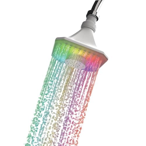 Bluetooth shower speaker waterproof with lights- color changing showerhead- shower light LED- Perfect bathroom speaker, shower light- Enjoy light up shower head with Music in The Shower
