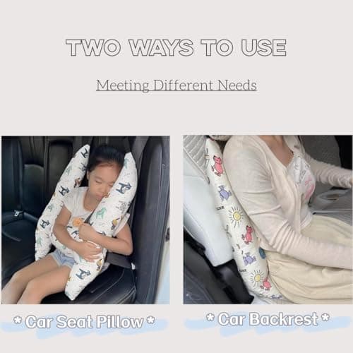 H-Shaped Car Travel Pillow for Kids & Adult-Adjustable Car Seat Pillow, Soft Ergonomic Neck Head Support Sleeping Cushion for Long Distance Travel 5