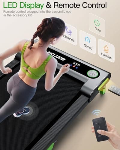 AKLUER Walking Pad with Incline, Walking Treadmills for Home, 2.5 HP Under Desk Treadmill Small with Remote Control, Walking Pad Small Treadmill with LED Display 5