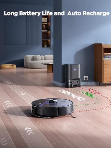 Vyzzle E20 Robot Vacuum and Mop, 60-Day Robot Vacuum Self Emptying, 5500Pa Suction, Zoned & Scheduled Cleaning, LiDAR Navigation, Vacuum Robot for Pet Hair, Carpets, Floors, WiFi/App/Voice Control 7