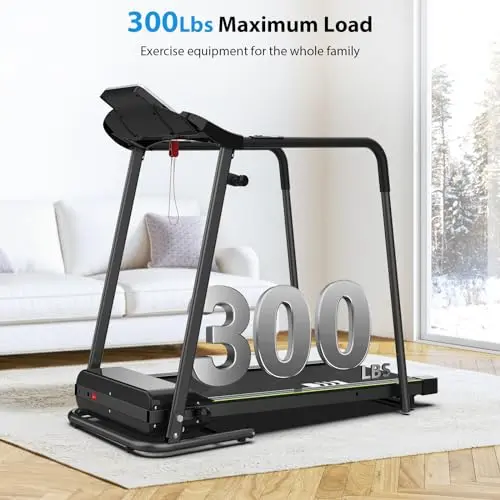 CIIHI Walking Treadmill for Seniors - Foldable Treadmill with Long Handrail and 300 Lbs Capacity - Home Recovery Fitness Exercise Machine with Large LCD Display for Elderly 6