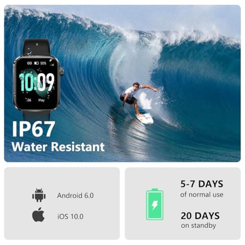 MorePro Health Fitness Tracker (Answer/Make Call), 1.83" Smart Watch with 24/7 Heart Rate/Blood Pressure/Blood Oxygen/Sleep Monitor, Step Calorie Counter with 100 Sports for Women Men Android iPhone 6