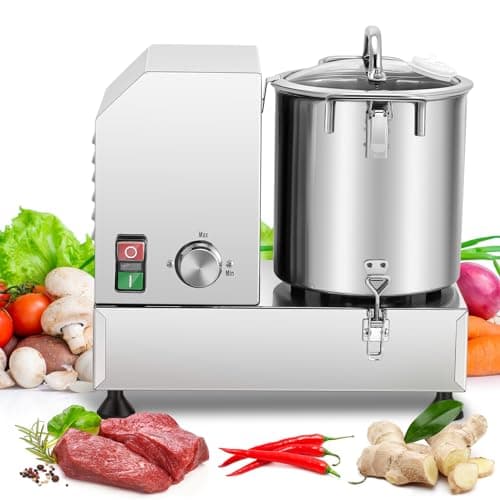 Newhai Commercial Food Processor Heavy Duty Electric Vegetable Chopper, Stainless Steel Multifunctional Meat Grinder Veggie Cutter Mincer for Potato, Onion, Ginger, Cabbage, 6.5Qt, 1200W