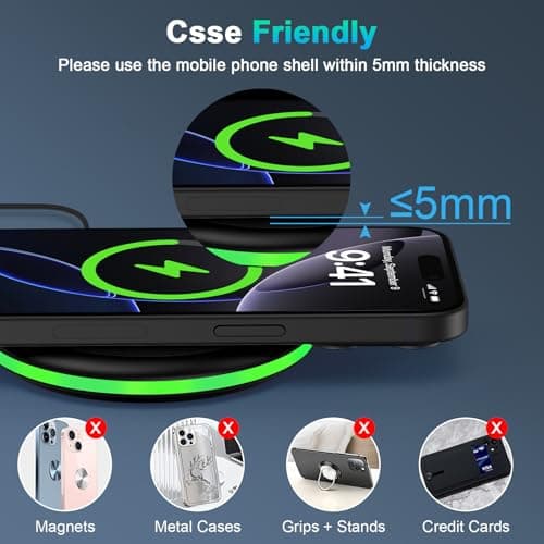 Pixel 10 Wireless Charger Fast Charging Pad for Google Pixel 10 Pro XL/9 Pro/9a/8a/7/6/2Pack 15W Wireless Android Charger Fast Charging Station for Samsung Galaxy S25 Ultra/S24/S24/S23/S22/S21/S20/S10 7
