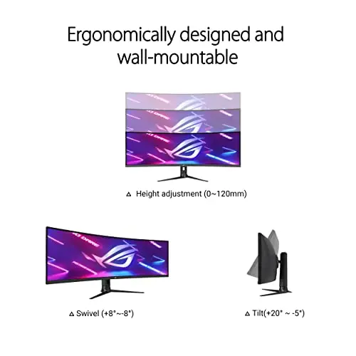 ASUS ROG Strix 49” Ultra-Wide Curved HDR Gaming Monitor (XG49WCR) - Dual QHD 32:9 (5120 x 1440), 165Hz, Extreme Low Motion Blur Sync, USB-C, RJ45, DisplayHDR400, 90% DCI-P3, Dual Input-KVM Switch 5