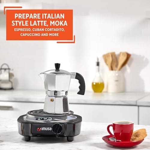IMUSA USA B120-42V Aluminum Espresso Stovetop Coffeemaker 3-Cup, Silver (Pack of 1) 8