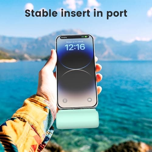 HUAENG Portable Charger for iPhone, 5500mAh Plug in Ultra-Compact Power Bank Small Battery Pack Phone Charger Compatible with iPhone 14 13 12 mini 11 Pro Max XR X 6 7 Plus 5 se Airpods-Green 7