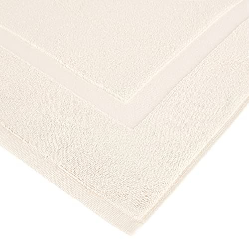 Amazon Basics Banded Bathroom Bath Rug Mat, Machine Washable, Super Absorbent, 100% Cotton, 20" W x 31" L, Cream 5