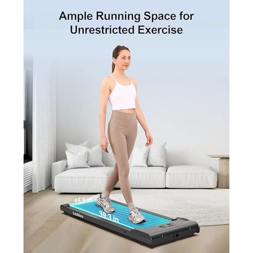 Lichico Walking Pad Under Desk Treadmill, Portable Small Walking Treadmill for Home and Office, 2.5HP Super Quiet Brushless Motorized Walking Jogging Running Machine with Remote & App Control 6