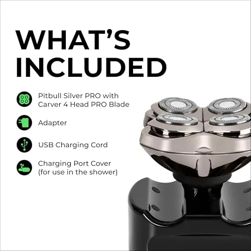 Skull Shaver - Pitbull Silver PRO SX5 Head and face Shaver 7