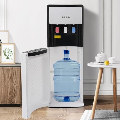 Bottom Loading Water Cooler Dispenser, 500W Hot & Cold Standing Water Floor Standing Water Dispenser, Electrostatic Spraying Temperature Protection for Home Office Apartm (Underlay)