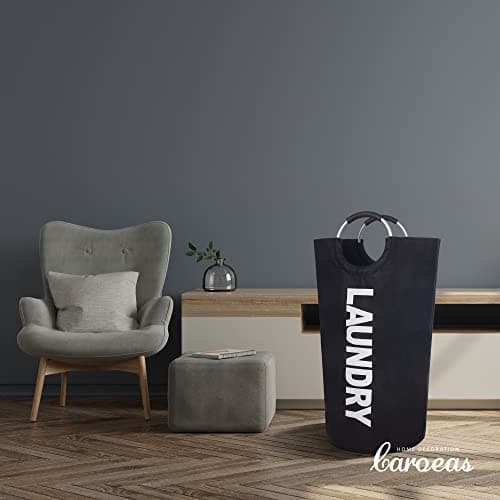 Caroeas 90L Laundry Basket (13 Colors), Waterproof Laundry Hamper, Laundry Bag with Padded Handles, Clothes Hamper Stands Up Well, Collapsible Laundry Basket Easy Storage 5