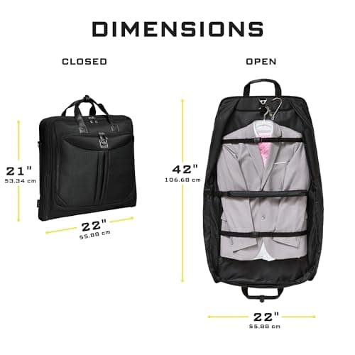 ZEGUR Premium Suit Garment Bag Carry On - Hangs 4 Suits - Travel & Business with Shoulder Strap and Laptop Compartment 5