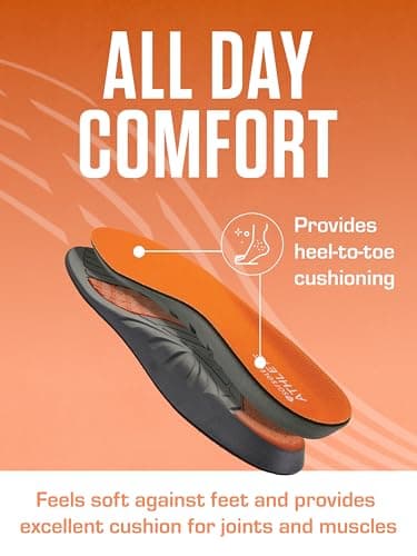 SOFSOLE ATHLETE Performance Men's Insoles - PU Foam & Gel Inserts - Heel-to-Toe Cushioning, Support, & Moisture Control, - Lightweight Comfort & Stability - Ideal for Runners, Walkers, Athletes 3