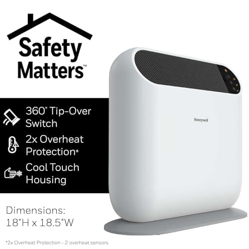 Honeywell ThermaWave 6 Ceramic Technology Space Heater, White – Ceramic Heater with Programmable Thermostat 7