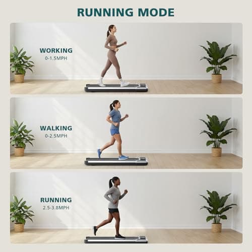 Smug Compact Armless Treadmill, Space Saving Design for Home & Office, Quiet Under Desk Walking Pad, 200 Lbs Capacity 3 in 1 Portable Walking Treadmill 7