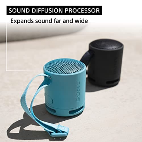 Sony SRS-XB100 Wireless Bluetooth Portable Lightweight Super-Compact Travel Speaker, Durable IP67 Waterproof & Dustproof Shower Speaker, 16 Hour Battery, Versatile Strap, & Hands-free Calling, Black 7