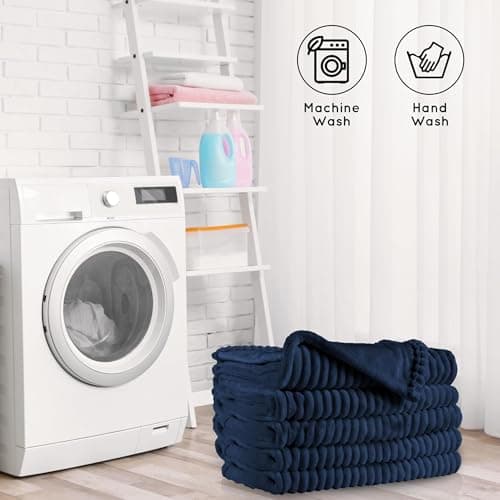 DUODUO Electric Heated Blanket Full Size 72"x84" Reversible Cozy Silky Flannel Fabric with Ribs, Fast Heating with 10 Heating Levels 12 Hours Auto-Off for Bedding - Navy 7