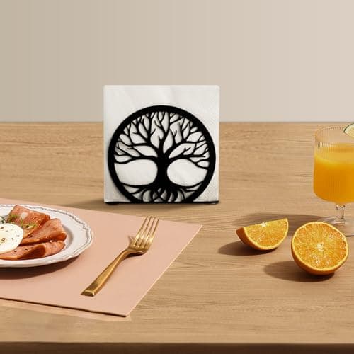 MSJGA Napkin Holder for Table, Standing Napkin Dispenser Outdoor Farmhouse Black Cocktail Napkin Holders for Kitchen Coffee Shop Dining Room (4.7"x 1.6"x 4") 6