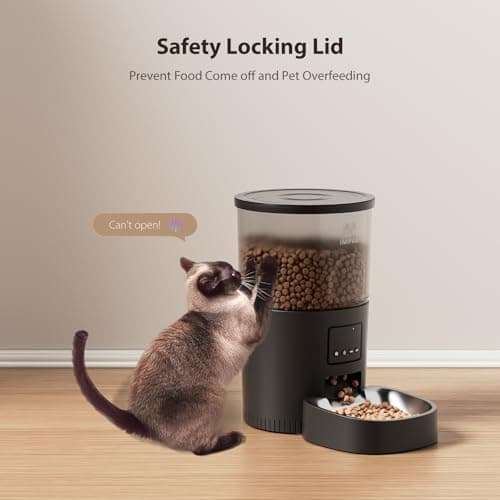 IMIPAW Automatic Cat Food Dispenser,WiFi Feeder with APP Control for Pet Dry Food,Timed Programmable 10s Meal Call,Dual Power Supply,Slow Cats & Small Dogs,Black,3L (IMI3L-WY-01-black) 7