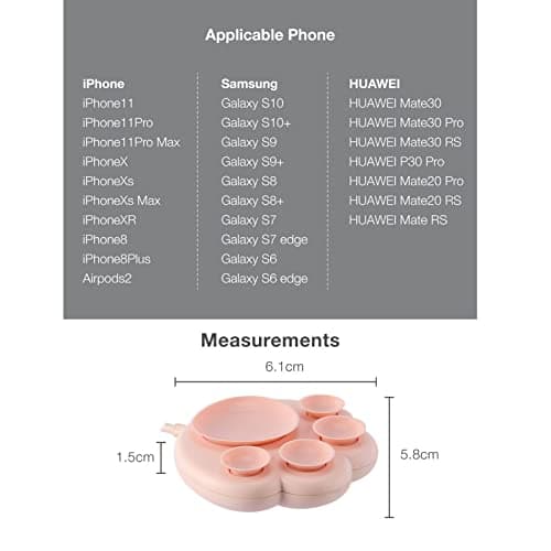 CXIBIKL Pink Cat Paw Wireless Charger - 15W Fast Charging for iPhone & Samsung, for Cat Lovers, Best Friends & Teens (Adorable Design)(No AC Adapter) (Pink) 7