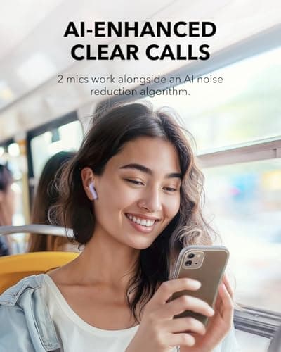 Soundcore K20i by Anker, Semi-in-Ear Earbuds, Bluetooth Wireless, 36H Playtime, Fast Charge, Clear Sound, Comfortable Fit, ENC 2-Mic Clear Calls, Custom EQ, IPX5, Bluetooth 5.3, App Control 5