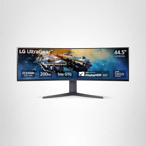 LG 45GR65DC-B Ultragear Curved Gaming Monitor 45-Inch 32:9 QHD 200Hz 1ms UltraWide Display AMD FreeSync Premium Pro VESA DisplayHDR 600 HDMI 2.1 x2 DP UBS x3 Tilt/Height/Swivel Stand - Black 15