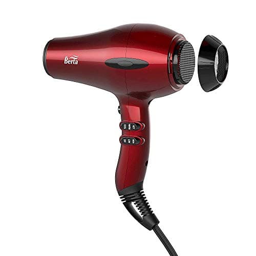 BERTA 1875W Powerful Negative Ions Hair Dryer Ceramic Professional Far Infrared Blow Dryer 2 Speeds 3 Heating Settings (3 Attachments) 6