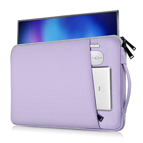 Portable Monitor Case 15.6 Inch, Carrying Computer Bag Compatible with KYY Lepow GTEK ViewSonic ZSCMALLS AOC 15.6 Inch Portable Display Monitors, Purple