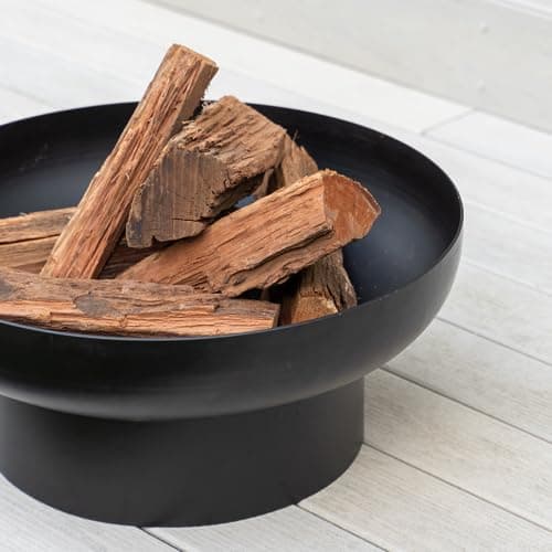 DENKOE Iron Fire Pit Table with Lid, Extra Thick and Heavy Duty Fire Bowl, Deep Round Firepit for Outdoor Bonfire Gatherings, Wood Burning Firepits for Outside Patio, Modern Outdoor Fire Pits 8