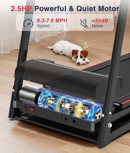 Redliro Walking Treadmill for Seniors Foldable - 400 Lb Capacity Senior Treadmill with Front & Long Handrails, 0%-2% Incline Home Recovery Fitness Exercise Machine for Elder, 47.6” Long Belt, APP 8