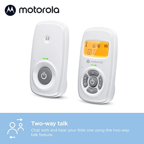Motorola Nursery Baby Monitor Audio Only with LCD Screen, Long Range AM24, 2-Way Talk, Temperature Sensor, Portable Parent Unit 6