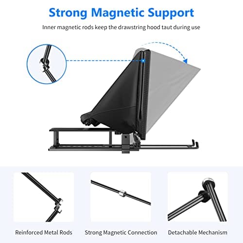 NEEWER Teleprompter X14 with RT-110 Remote & APP Control (Bluetooth Connection via NEEWER Teleprompter App), Portable No Assembly Compatible with iPad Android Tablet, Smartphone, DSLR Camera 6