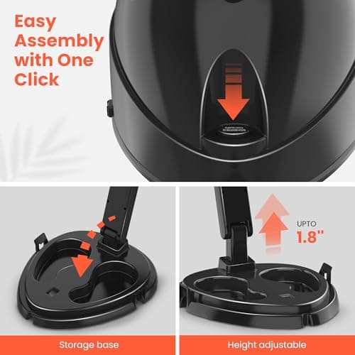 TASALON Portable Hooded Hair Dryer Bonnet, 1875W Height Adjustable Salon Home Hair Dryer with Hood, 3 Heating Settings - Black 5