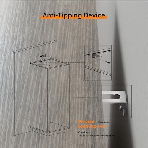 VINGLI 3 Drawer File Cabinet with Lock, Home Office Filing Organizer, for Letter Size File Folder Storage, Wood Tall Vertical Filing Cabinet, Printer Stand, Archivador (Rustic Gray) 8