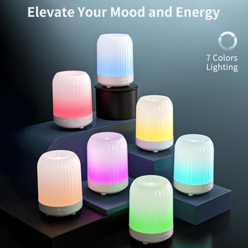 Essential Oil Diffuser for Bedroom, Quiet Humidifiers for Home, 250ML Aromatherapy Diffuser with 7 LED Colors & Safety Auto-Off Timer, Quiet for Bedroom, Baby Room, Hotel & Plants-White 5
