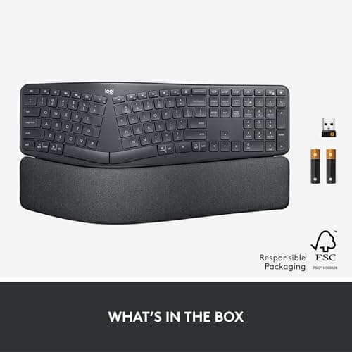 Logitech Ergo K860 Wireless Ergonomic Keyboard - Split Keyboard, Wrist Rest, Natural Typing, Stain-Resistant Fabric, Bluetooth and USB Connectivity, Compatible with Windows/Mac, Black 11