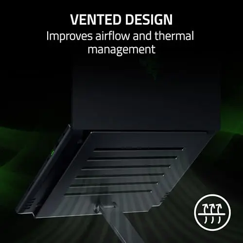 Razer Adjustable Laptop Stand: Supports Phones, Tablets, Laptops, Macbooks up to 18" - Adjust Height and Tilt - Durable Aluminum Construction - Vented Design - Foldable for Storage & Travel - Black 5