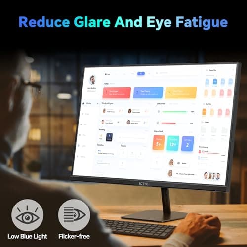 KTC 24.5 Inch FHD 100Hz IPS Computer Monitor, 1080P Eye Care PC Gaming Monitor, Adaptive-Sync, Low Blue Light, HDR, VESA Mount with HDMI VGA for Home Office, H25B7 5