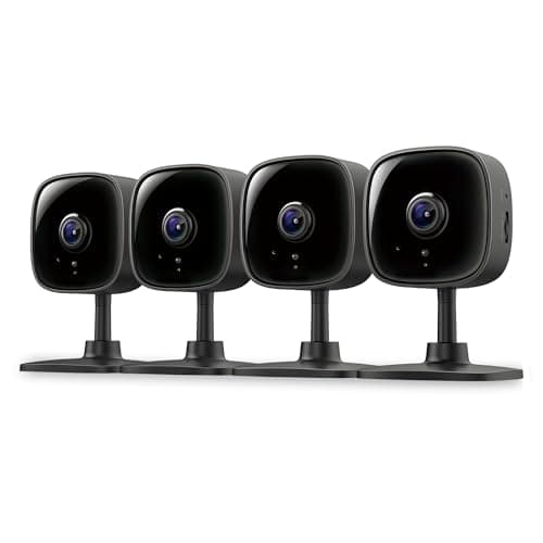 Tapo 1080P Indoor Wired Security Camera - Works as a Baby Monitor & Pet Camera, Motion Detection, 2-Way Audio, Siren, Night Vision, Subscription-Free Local Storage or Optional Cloud, C101(4-Pack)