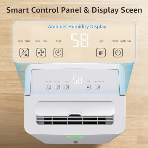 KNKA 1600 sq.ft Dehumidifier for Basement, 21 Pint Dehumidifiers for Home with Drain Hose, Continuous Drainage, Washable Filter, Intelligent Humidistat for Bedroom, Bathroom, Large Room 6