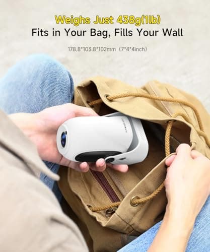 【Electric Focus】Projector with WiFi 6 and Bluetooth 5.0, Mini Portable Native 720P with 4K Support, Smart Proyector Built in Apps, Auto Vertical Keystone, Home Movie Projectors for Outdoor 6