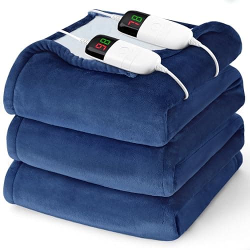 Heated Electric Blanket King Size - 90" x 100" Heating Blanket with Dual Control, 10 Heating Levels & 8 Hours Auto Off, Soft Warm Blanket, Christmas Birthday Gifts for Senior Grandma