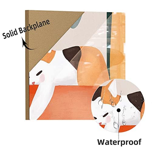 FULL HOUSE Wall Clock Silent Non Ticking Battery Operated, 12''x12'' Modern Minimalist Clock Wall Art, Crystal Porcelain Square Clock for Bedroom Living Room Office Home, 3pcs 5