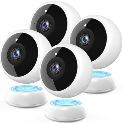 Thybro Magnetic Security Camera Wireless - 4Pack AI Motion Detection, 2K HD Video, Battery Powered, Ease of Setup, 2-Way Audio,IR Color Night Vision, Waterproof, Outdoor & Indoor Surveillance
