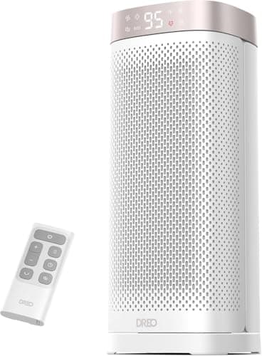 DREO Space Heaters for Indoor Use, Fast Heating Portable Heaters with Remote, Large PTC Ceramic Electric for Bedroom, 12H Timer, 70° Oscillation, Overheat Protection, 1500W Safety Heat for Home Office