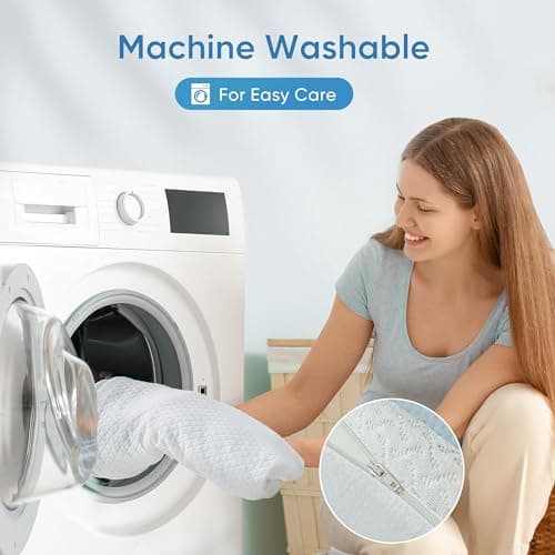 BedLuxury 3 Inch Cooling Mattress Topper Queen Size, Firm Gel Memory Foam Mattress Pad for Pressure Relief, High-Density Ventilated Bed Topper with Removable Cover 7