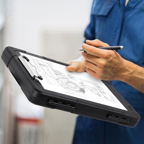Sooez Toughest Clipboard with Storage, Internal Pen Pouch Included, Letter/ A4 Size, Shockproof Heavy Duty Plastic Clip Boards 8.5x11”, High Capacity Clipboards Box Case for Contractor Trucker Driver 7